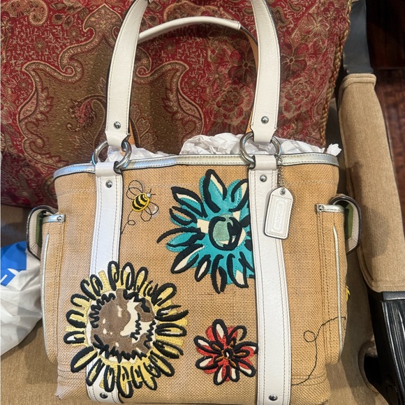 Coach vintage summer bag, flowers/bees - Picture 2 of 16